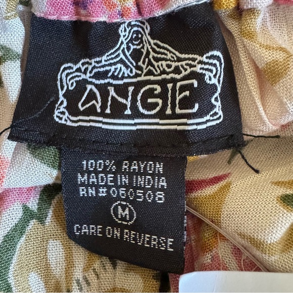 Angie pants M Multicolor Floral Wide Leg beachy coastal vacation festival boho - Picture 5 of 12